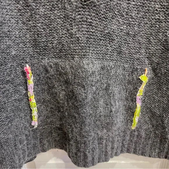 FREE PEOPLE Gray Orange Fair Isle Nordic Wool Blend
Sweater Size Large - Picture 6 of 13